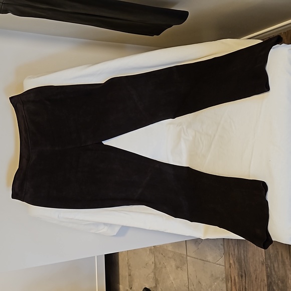 DANIER - SUEDE leather pants - Dark Chocolate Size 2 - Picture 4 of 14